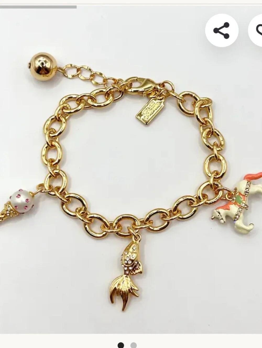 Kate Spade Carnival Unicorn Fish Ice Cream Charm Bracelet (Rare Piece) Nights - Picture 3 of 4